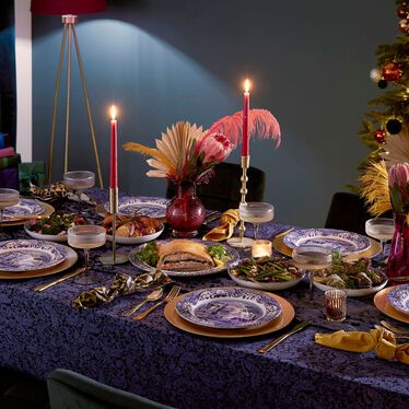 Blue Italian 16PC Set W/Stemless Wine glasses